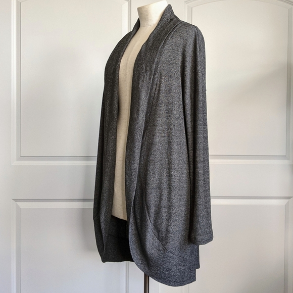 Cosabella Cadenza Robe Open Front Shawl Collar Cotton Mid-Thigh Charcoal M NWT - Picture 9 of 12